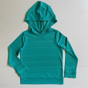 Lands End Shirt Size 4 5 XS Kids Athletic Performance Green Hoodie Sweatshirt